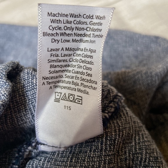 🦄 Time and Tru Heather Blue Paper Bag Shorts Small - Picture 8 of 10